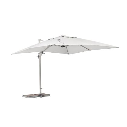 Sombrilla Tela Blanco/Aluminio Plateado 3 x 3