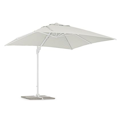 Sombrilla Tela Gris/Aluminio Blanco, 3 x 3 