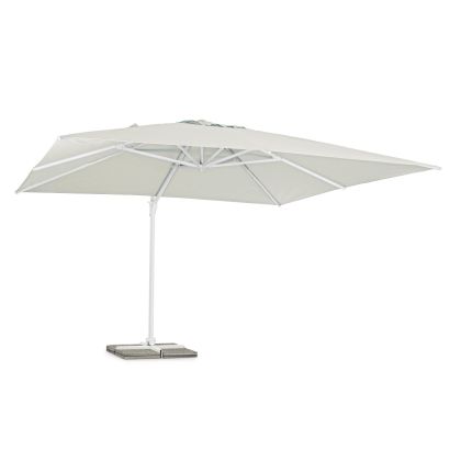 Sombrilla Tela Gris/Aluminio Blanco, 4 x 4