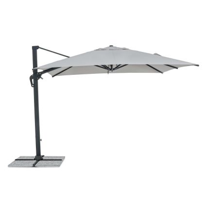 Sombrilla Tela Gris Aluminio Gris Antracita, 300 Cm