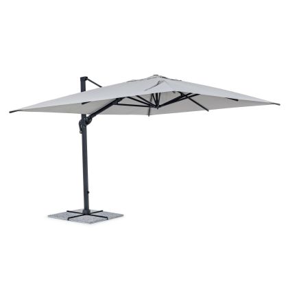 Sombrilla Tela Gris Aluminio Gris Antracita, 400 Cm