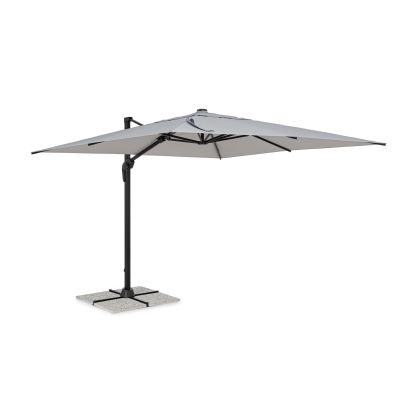 Sombrilla Tela Gris Claro/Aluminio Gris Antracita, 3 x 3