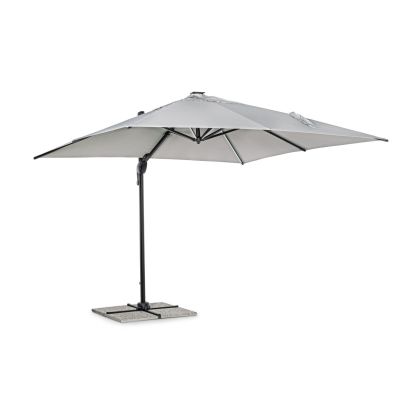 Sombrilla Tela Gris Claro Aluminio Gris Antracita, 300 Cm