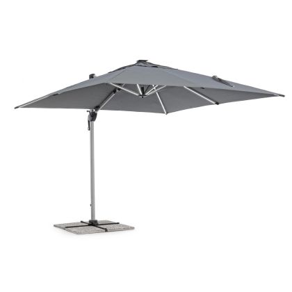 Sombrilla Tela Gris Oscuro Aluminio, 300 Cm
