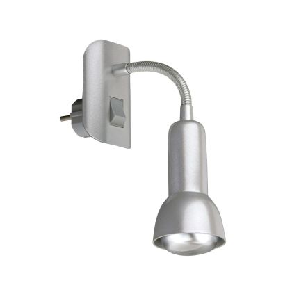 Luz De Enchufe Flexible Metal Plata, 22 Cm