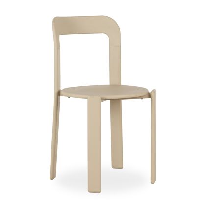 Beige Polypropylene Metal Dining Chair, 43 Cm