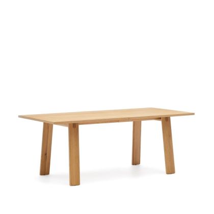 Extendable Natural Oak Wood Dining Table, 200/250 cm