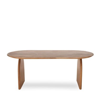 Mesa de comedor rústica en madera de mango natural.