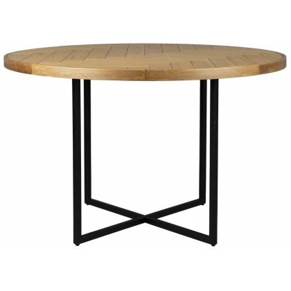 Mesa Comedor Class Estilo Vintage Chapa Madera Roble Acero, 120 Cm