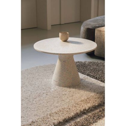 Mesa Centro Exterior Victoria Estilo Nórdico Terrazo Multicolor, 50 Cm