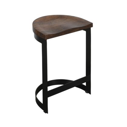 Taburete Alto Indus Madera Mango Oscurecida Metal, 44 Cm