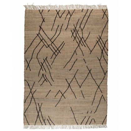 Alfombra Ishank Tejido Lana Yute Algodón Beige, 240 Cm