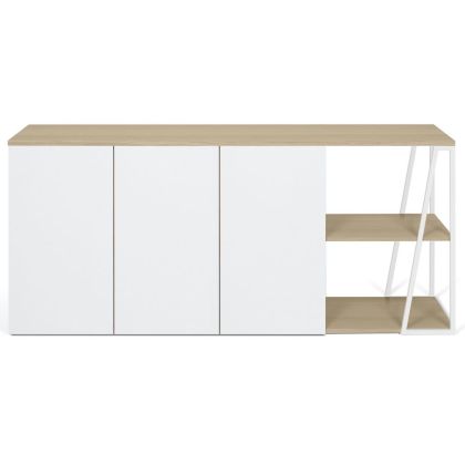 Aparador Albi Diseño Nórdico Roble Blanco, 190 Cm