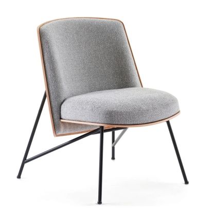 Sillón Emerson Tejido Bouclé Madera Acero, 59 Cm