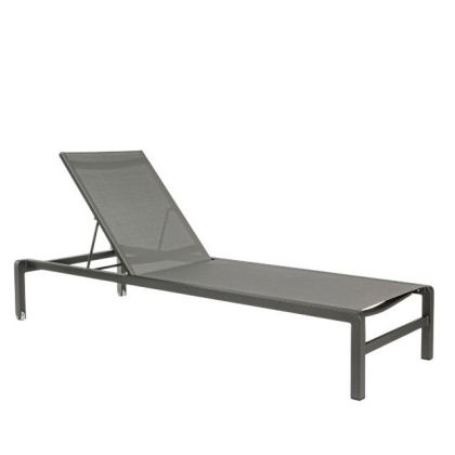 Tumbona Con Ruedas Konnor Estilo Moderno Aluminio Gris Antracita, 78 Cm