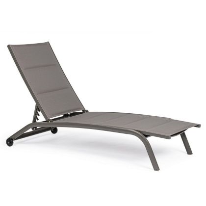 Tumbona Con Ruedas Exterior Cleopas Estilo Moderno Aluminio Gris, 61 Cm