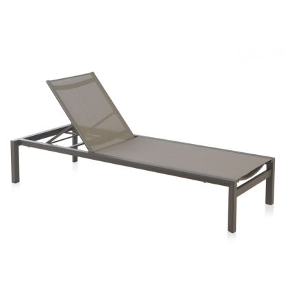 Tumbona De Exterior Textiline Taupe Aluminio