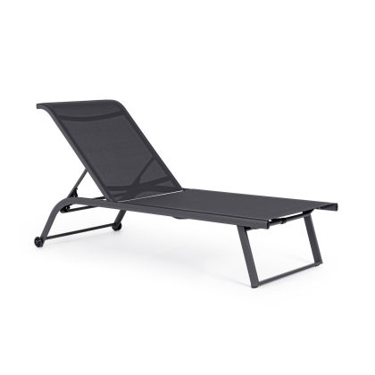Tumbona Reclinable Con Ruedas Aluminio Gris Antracita, 70 Cm