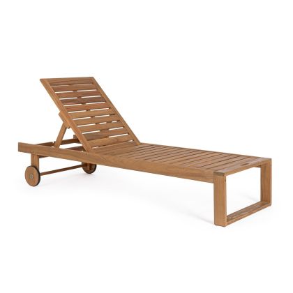 Tumbona Reclinable Con Ruedas Madera Acacia, 63 Cm
