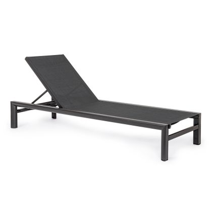 Tumbona Reclinable Con Ruedas Aluminio Gris Antracita, 74 Cm