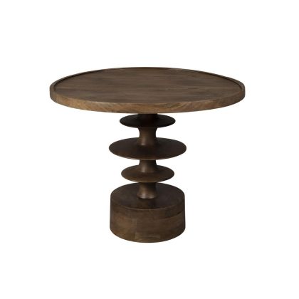 Mesa de centro mid-century en madera de mango marrón.