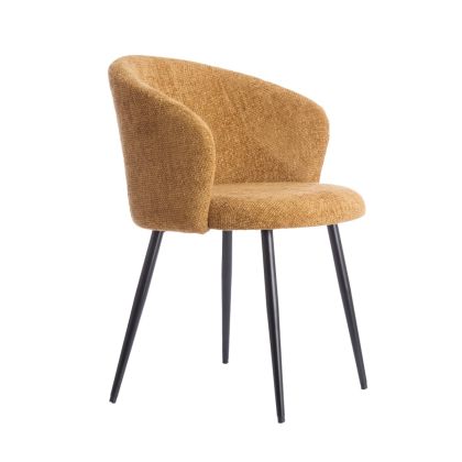 Radaja Ochre Dining Chair Black Metal, 58 cm