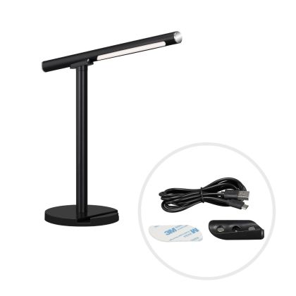 Lámpara De Mesa Led Aplique y  Mesa Negro, 37 Cm