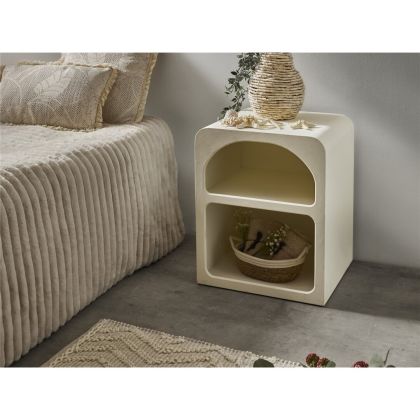 Mesita de Noche Creta Diseño Ibicenco Madera Dm Blanco, 45 Cm