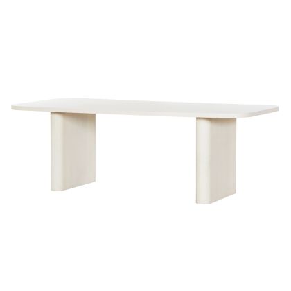 Mesa Comedor Madera Mango Blanco Roto, 220X100X76 Cm