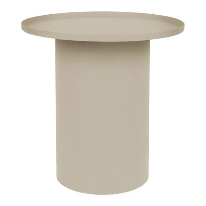 Mesa Auxiliar Diseño Moderno Redonda Metal Marfil