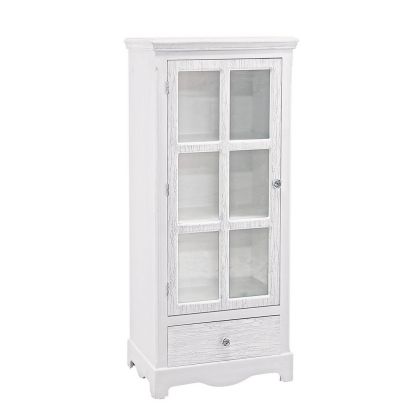 Vitrina 1 Puerta 1 Cajón Blanco Decapado, 48'5 Cm