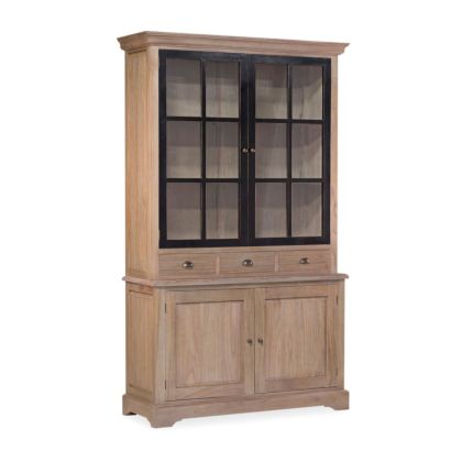 Vitrina 3 Cajones 4 Puertas Madera Maciza Mindi, 130 Cm