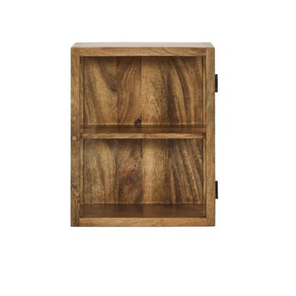 Vitrina Pared Cristal Madera Mango Natural, 26 Cm