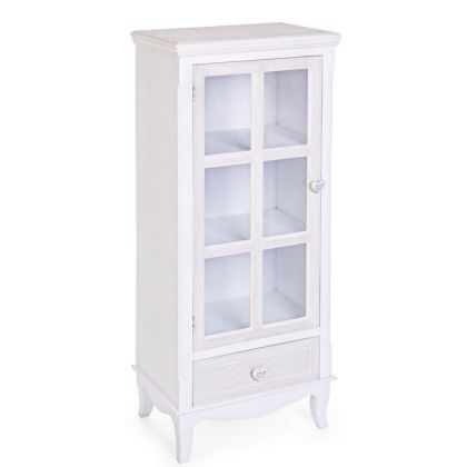 Vitrina Madera Blanca Tiradores de Corazón, 48 cm