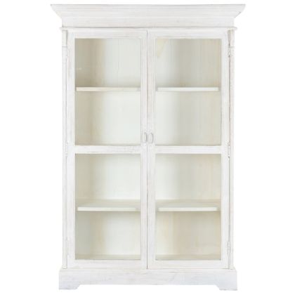 Mango Wood Showcase 130X55X209 White Pickled Finish