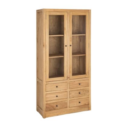 Vitrina Natural Madera Mindi, 90 X 40 X 180 Cm