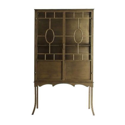 Vitrina Hierro Oro Viejo Industrial Cristal, 106 Cm