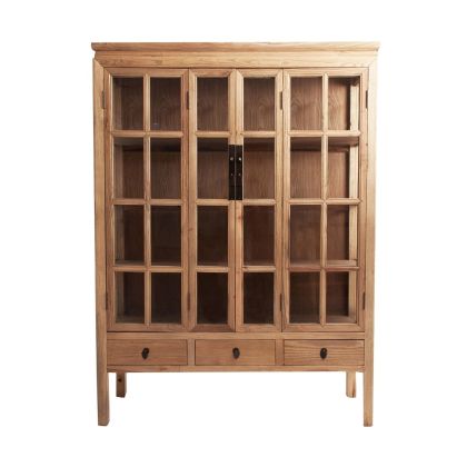Vitrina Madera Natural Salón, 130 Cm