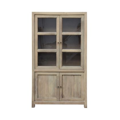 Vitrina Rustic Madera Mango Natural, 110 Cm