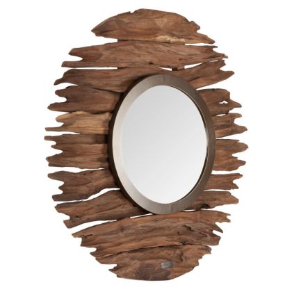 Espejo Redondo Pure Estilo Étnico, Ø85 Cm